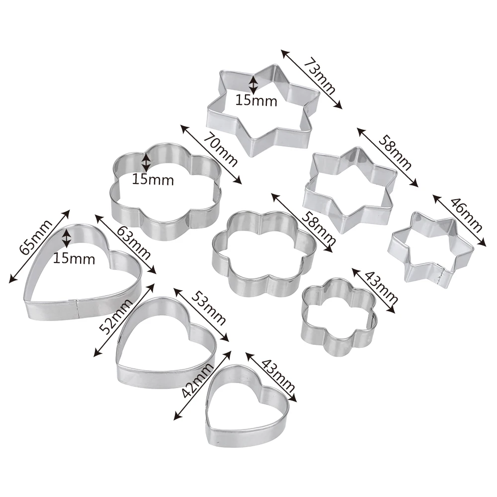 NICEYARD 3 шт./компл. звезды сердце цветы резак яйцо форма для печенья резак формы для выпечки бисквитов DIY формочка из нержавеющей стали