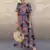 ZANZEA Bohemian Women Geometric Printed Summer Maxi Sundress Vintage Short Sleeve Beach Vestiso Robe Femme Long Dress