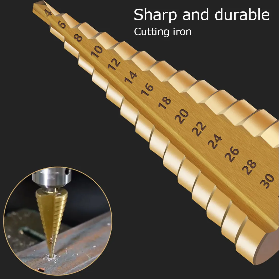 

Hot Sale 3pcs HSS Step Drill Bit Set Cone Hole cutter Taper Metric 4-12/20/32mm 1/ 4 "Titanium Coated Metal Hex Core Drill Bits