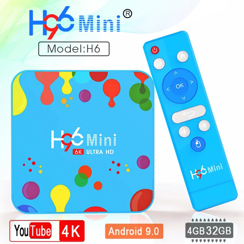 

4GB 32GB H96 Mini Android 9.0 TV Box Allwinner H6 Quad Core 6K H.265 Wifi HD Google Player Youtube Jogador Set top box EU/US