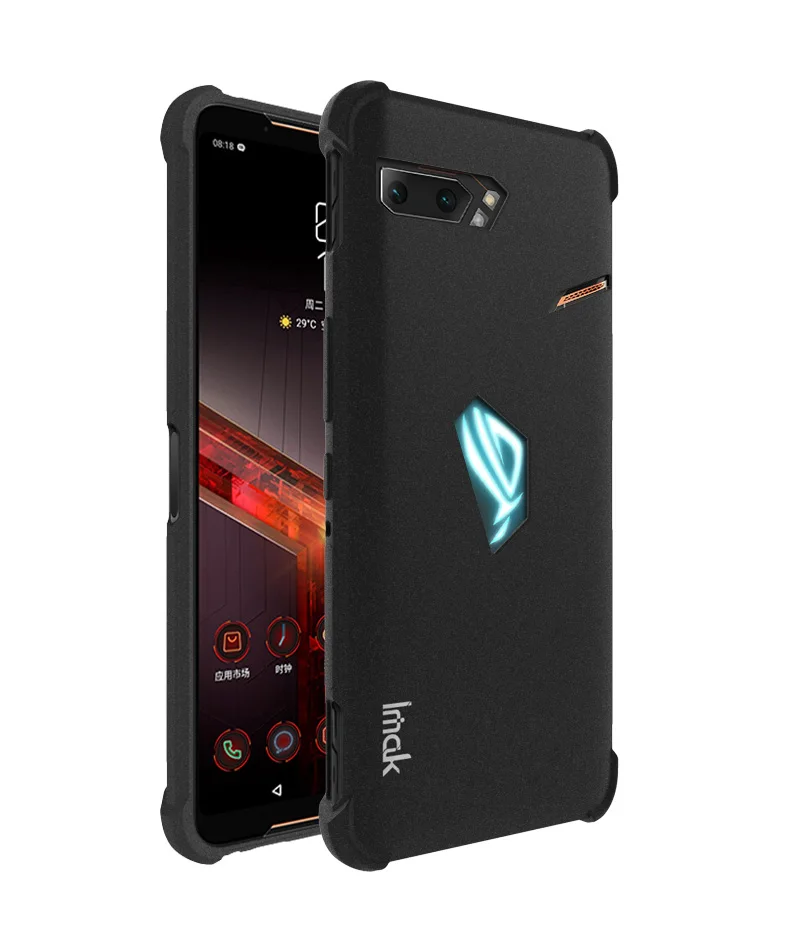 Imak \ Матовый ТПУ Мягкий силиконовый чехол для Asus ROG Phone 2 ZS660KL чехол матовый черный Противоударная подушка безопасности задняя крышка ROG Phone2