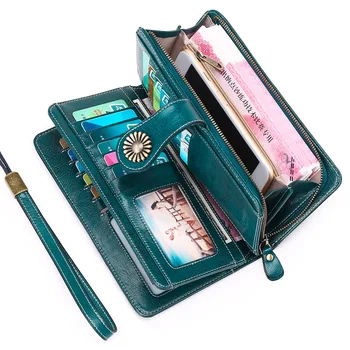 

2020 New Style Wallet Women's Long Zipper Genuine Leather LADY'S Wallet Leather Wallet Large Capacity Clutch Bag