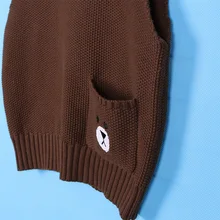 INS Детская жилетка 18 осень и зима стиль корейский стиль тренд коричневый медведь лицевая посылка жилет