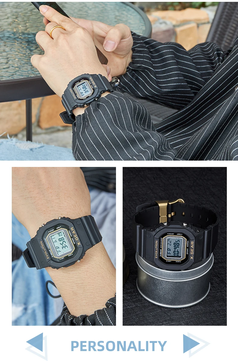 X-GEAR мужские часы модные супер классические цифровые часы унисекс Мужские наручные часы Прямоугольные детские спортивные часы