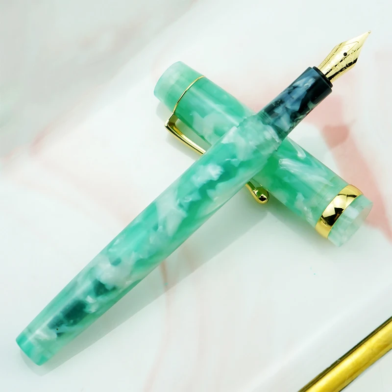 Jinhao Acrylic Pink Fountain Pen Beautiful Ink Pen with Converter EF/F/Bent Gift Jinhao Acrylic Pink Fountain Pen Beautiful Ink Pen with Converter EF/F/Bent Gift