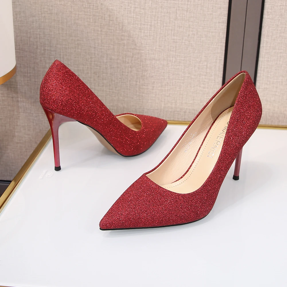 Women Pumps High Heels Sexy Designer Office Lady Stiletto Pointed Toe Fashion Dress Party Wedding Bride 2021 Shoes For Woman