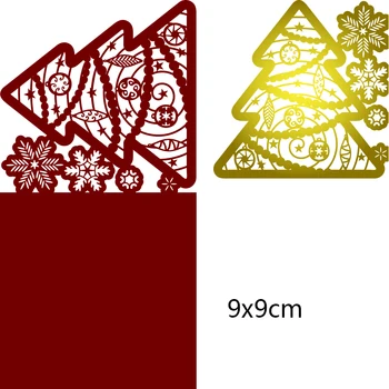 

90*90mm Christmas tree card new Metal Cutting Dies Scrapbooking DIY Album Paper Card Craft Embossing stencil Dies
