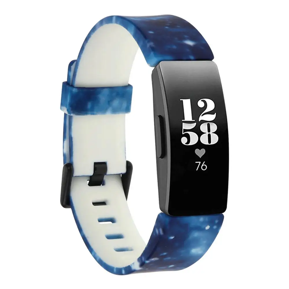 Ремешок для умных часов с рисунком звездного неба Fitbit Inspire hr силиконовый сменный