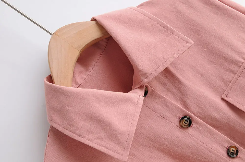 Розовая длинная рубашка, свободные топы больших размеров, женские рубашки с длинным рукавом на пуговицах, осенние женские топы, уличная одежда