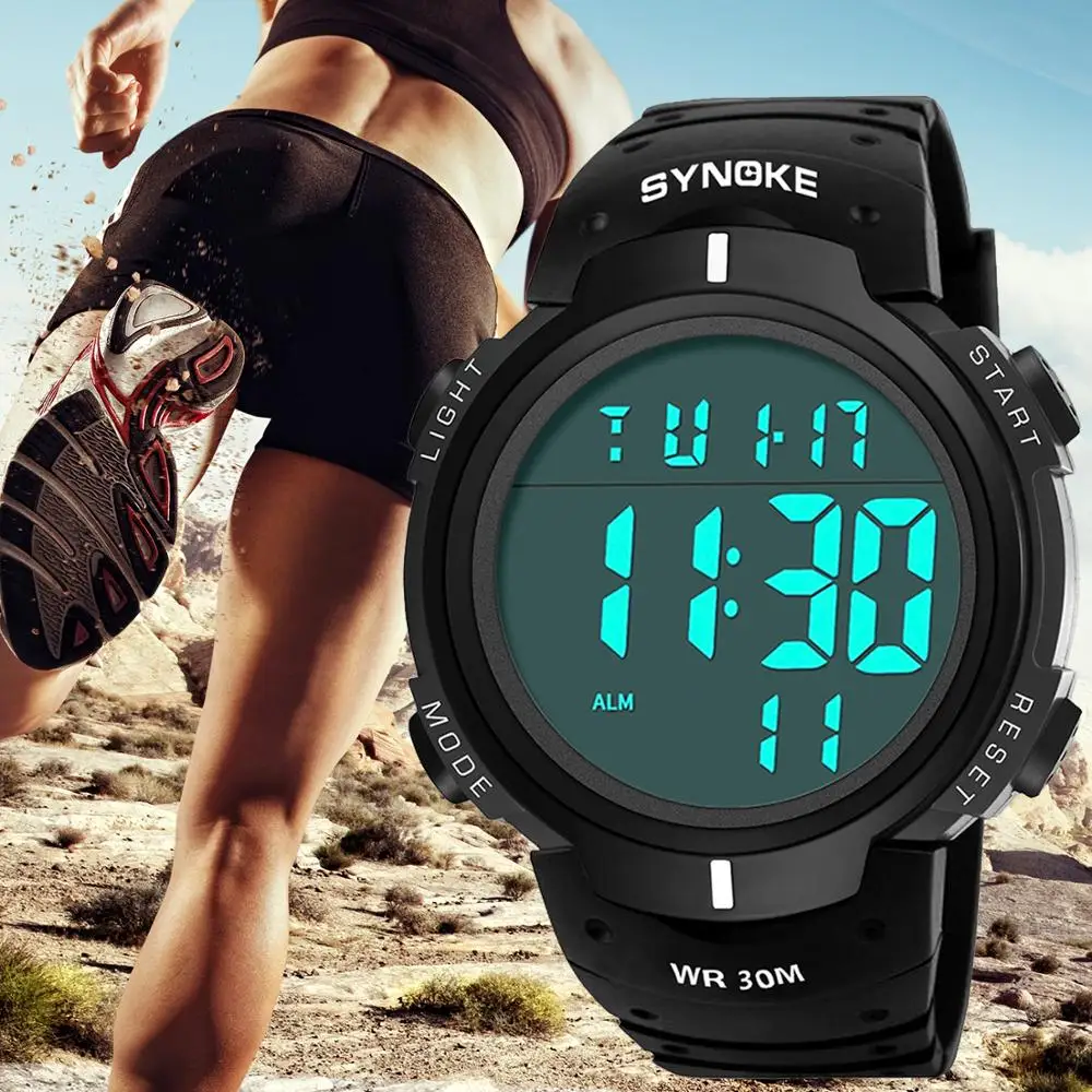 

SYNOKE Luxury Brand Mens Sports Watches LED Digital Military Watch Men Fashion Casual Electronics Wristwatches Male Clock