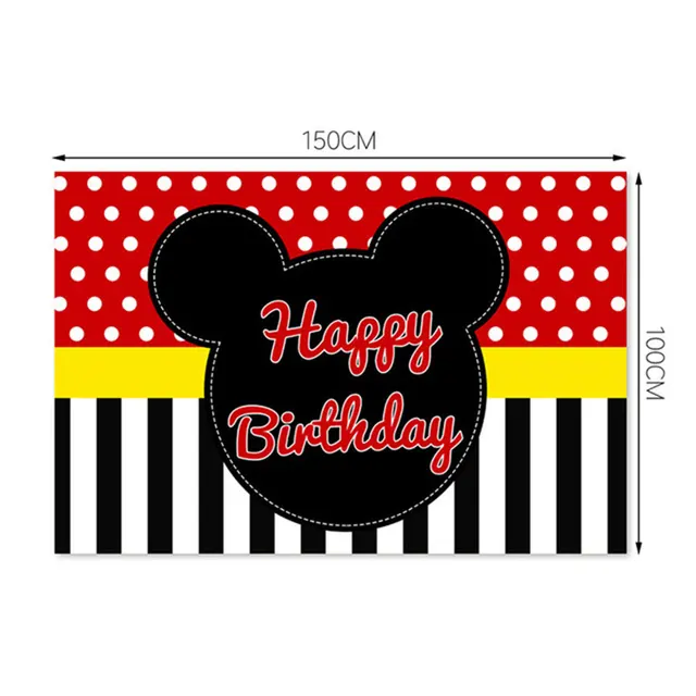 Mickey Mouse Party Baby Disposable Tableware Cup Cake Topper Ballon Boy and Girl Birthday Party Kids Party Supplie Color Decor background