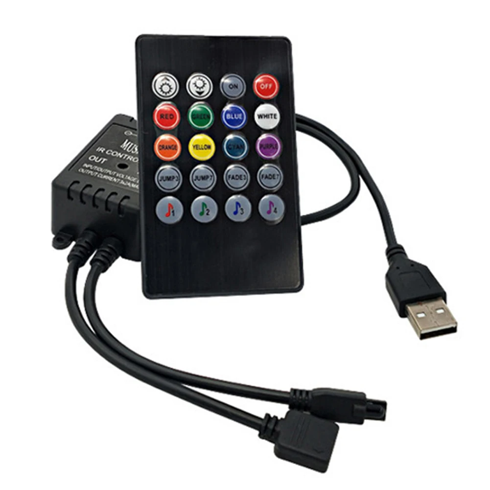 20 кнопок пульт дистанционного управления музыка IR 5V 3 канальный USB светодиодный RGB