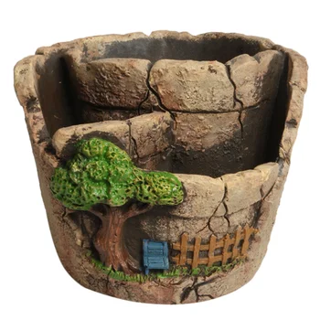

1Pc Succulent Planter Bonsai Flower Pot Cement Fleshiness Flowerpot Creative Flower Container for Home Garden Balcony Decor (Col
