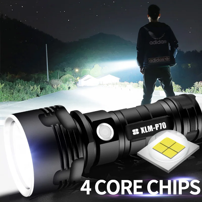XHP50 LED Flashlight Zoom 990000Lumens USB Rechargeable Power Torch Super Bright 