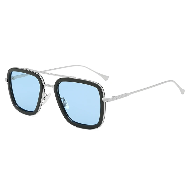 C5 Silver Blue Pro Acme, Мстители, бесконечные войны, Тони Старк, солнцезащитные очки, мужские, поляризационные, металлические, квадратные, Железный человек, солнцезащитные очки, мужские, PC1327 - Цвет линз: C5 Silver Blue