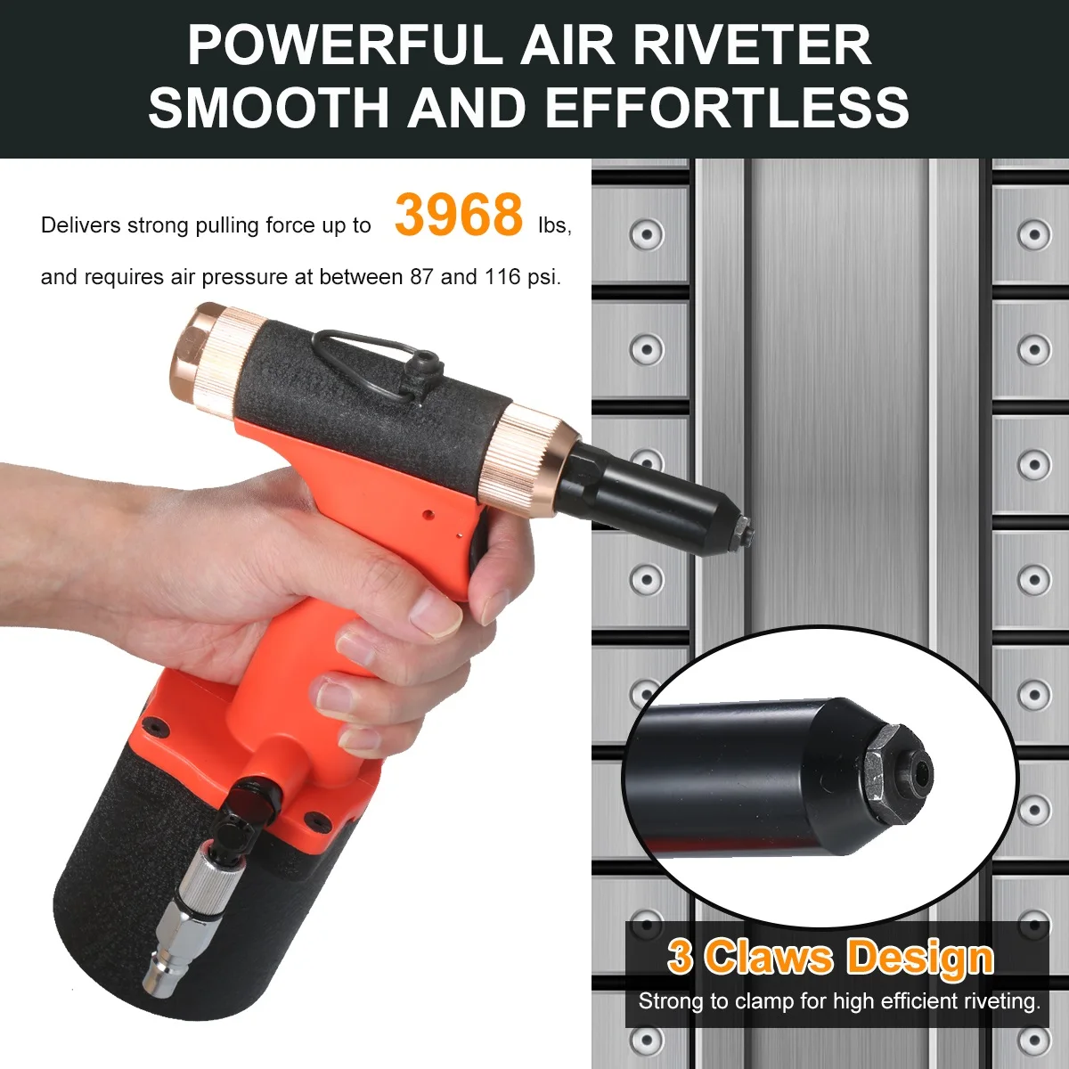 Industrial Pneumatic Rivet Gun Heavy Duty Air Riveter Rivet Gun Self