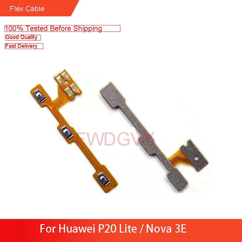 Сменный гибкий кабель питания для Huawei P20 Lite / Nova 3E с кнопкой включения/выключения |