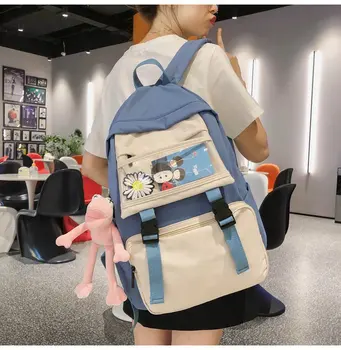 

Women School Backpacks 2020 Summer New Fashion Female Casual Canvas Shoulder Bags Students Bookbag Backpack for Teenage Girls