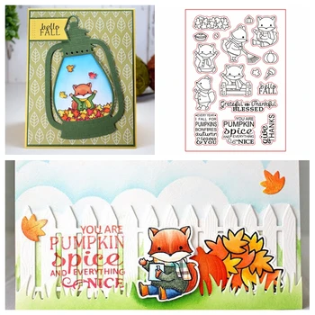 

Hello Fall Fox Clear Stamps For DIY Card Making Fall Fox+Thanksgiving Phrases Kids Transparent Silicone Stamp new 2019