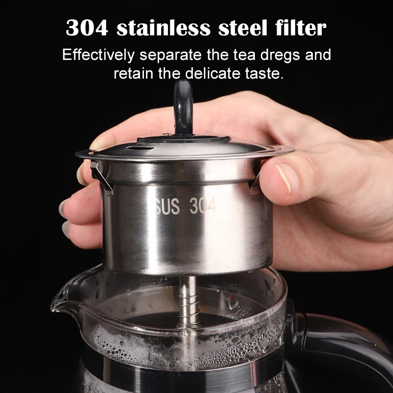 Fully automatic steam tea maker dark tea glass health pot heat preservation electric pot Pu'er 1L