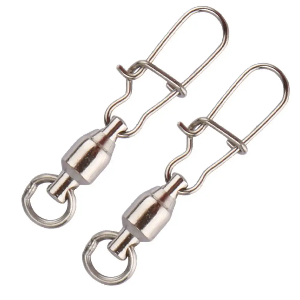 Stainless Steel with Snap Fishhook Lure Swivels Fishing Connector Pin Bearing Rolling Swivel Fishing Tackle 10Pcs,fishing swivels,fishing tools,fishing tool,fishing accessories,fishing tackle