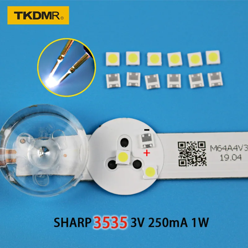 TKDMR 50 шт. высокомощный светодиодный Светодиодный фонарь 2 Вт 3535 3 в 6 в холодный белый 135LM ТВ Приложение
