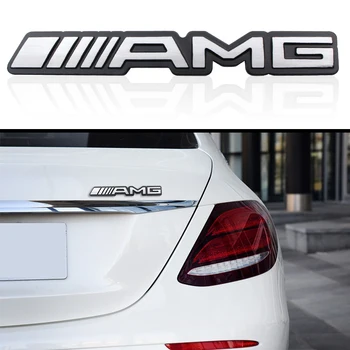 

1pcs For Mercedes benz AMG A B R G Class GLK GLA C200 E200 stainless steel car trunk label car body decoration sticker styling