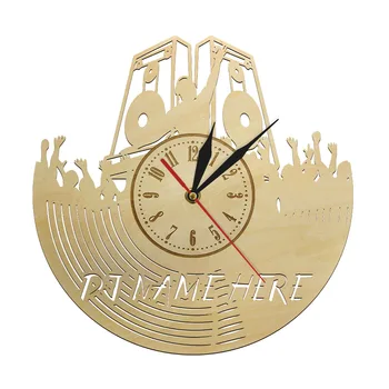 

Dropship Custom DJ Wooden Room Decor Wall Clock Music Fans Singing Wall Art Clock Quiet Movement Clock