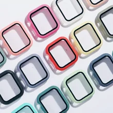 Verre + étuis pour Apple Watch série SE 654321, protection d'écran antichoc complet + couvercle, 44mm 40mm iWatch 42mm 38mm 360, accessoires