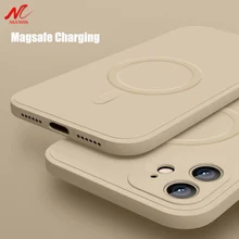 Liquid Silicone Magnetic Case for iPhone 12 Pro Max 11Pro X Xs Xr 7 8 Plus 12 Mini Wireless Charger Magsafing Magnet Back Cover