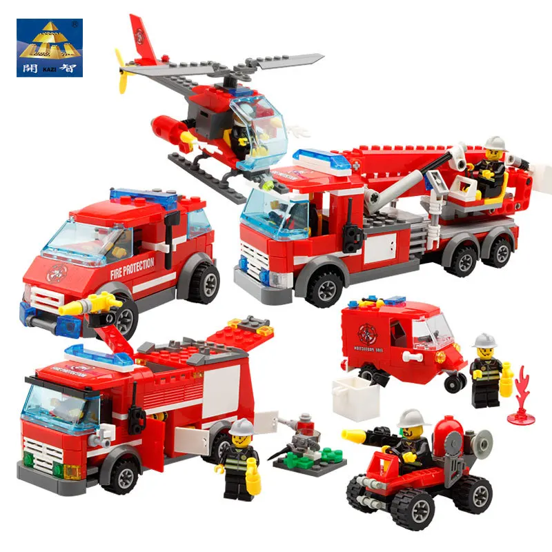 

K Model Compatible with K8053+ 750pcs Fire Brigade Models Building Kits Blocks Toys Hobby Hobbies For Boys Girls