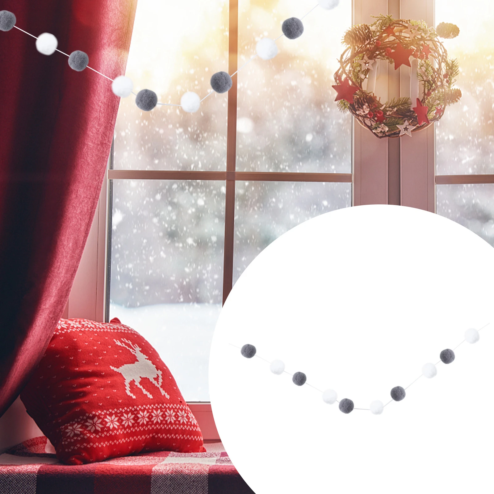 Natal lã feltro bolas guirlanda parede pendurado ornamentos decoração de  festa|Feltro| - AliExpress