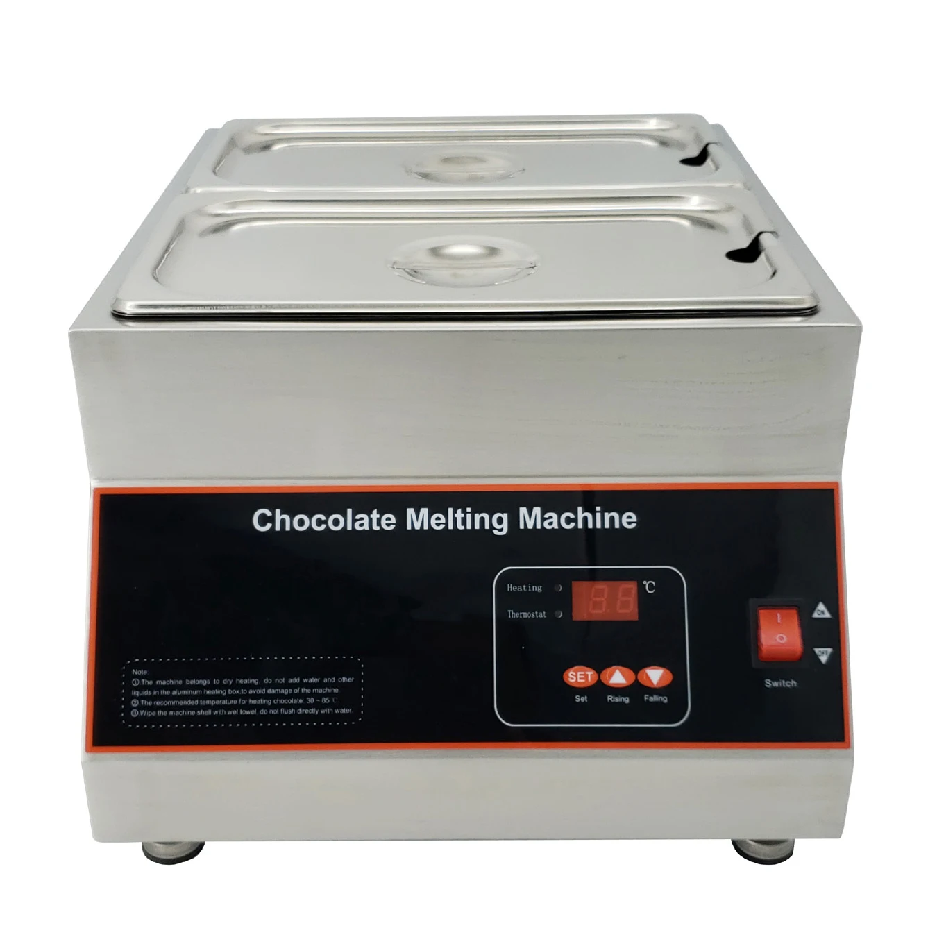 2 Non-Stick Pot Tempering Cylinder Melter Pan chocolate melter furnace air heating chocolate melting machine