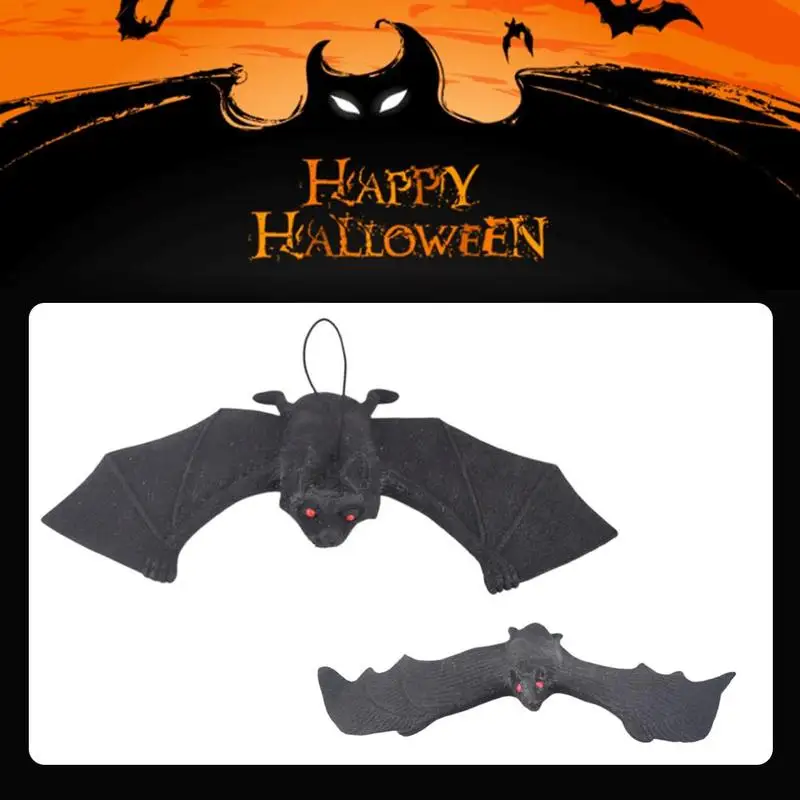 

Halloween Lifelike Fake Bat Hanging Scene Prop Trick Toy Pendant Backdrop DIY Halloween Party Decoration Supplies