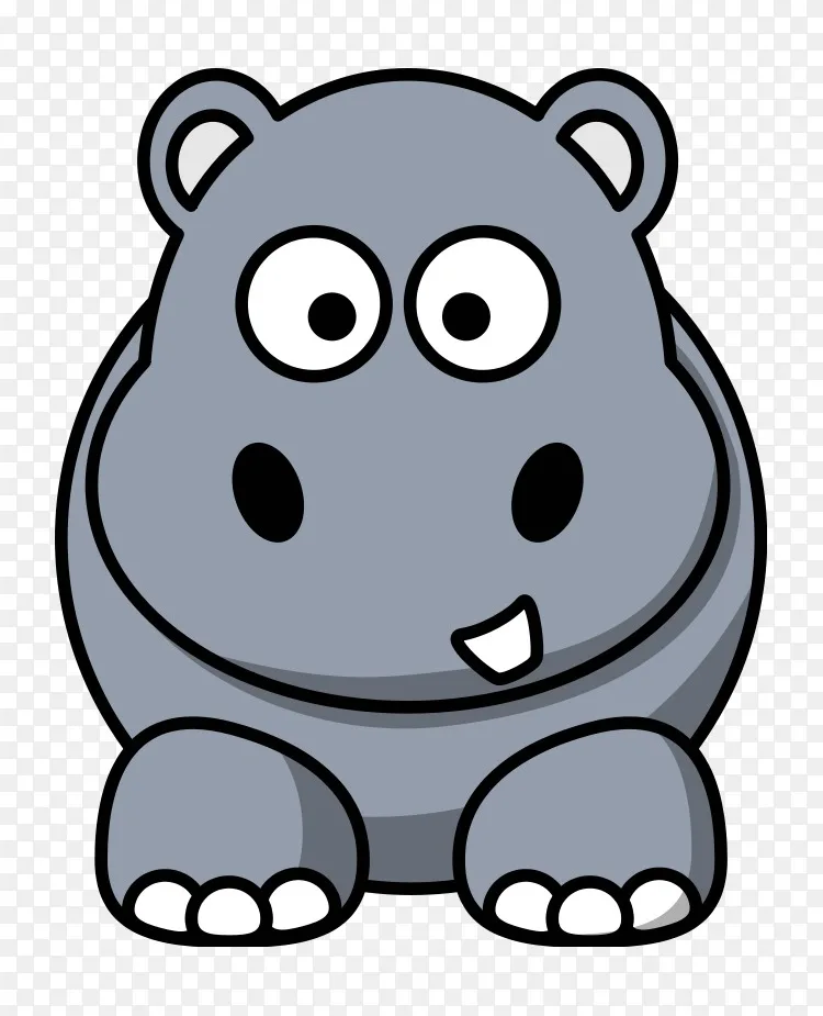 卡通河马剪贴画-可爱的动物卡通