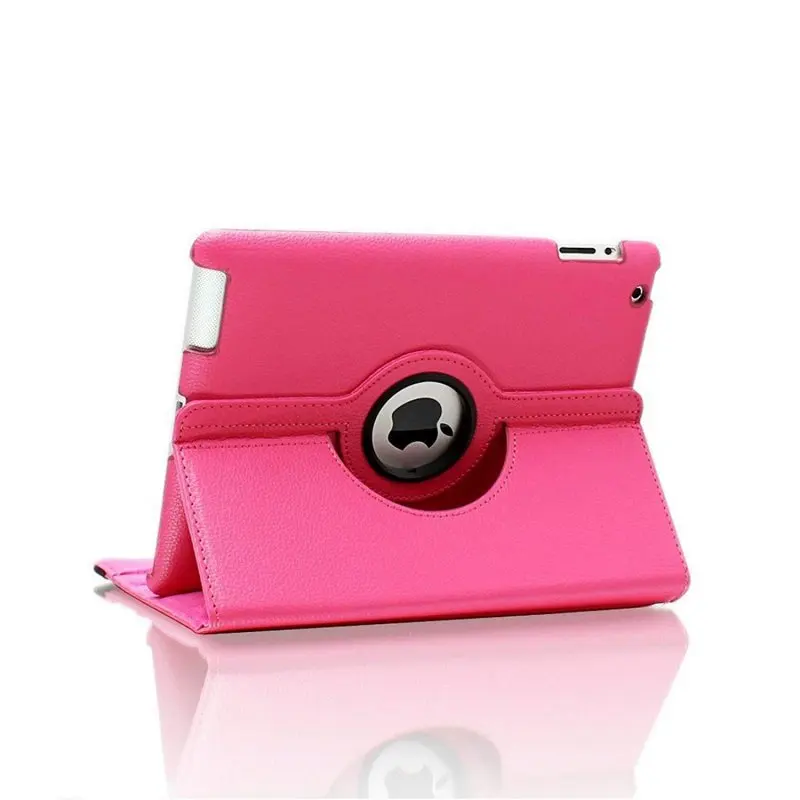 Hot Pink Принципиально для iPad 2/3/4 9," дюймовый планшет крышка Case_Smart Wake-для сна и игр, 360-вращающийся&+ Защитная пленка на экран, и ручка - Цвет: Hot Pink