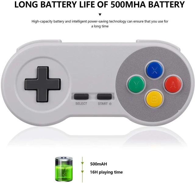 Pacote com 2 controles USB para Super Nintendo, Joypad para jogos retrô  Famicom SNES para Windows, PC, Mac, Linux, Android Raspberry Pi