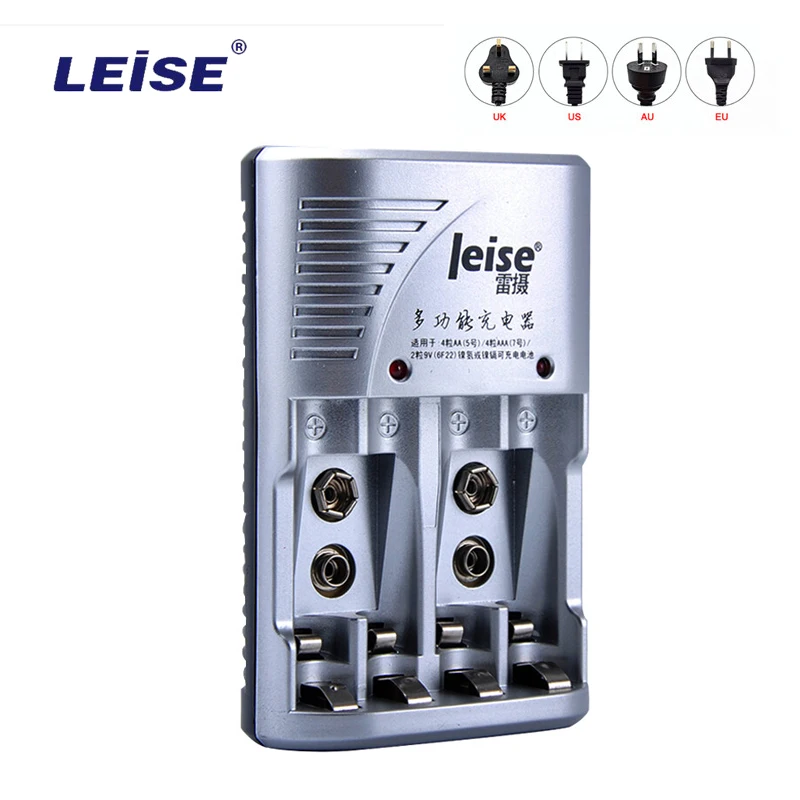 Leise зарядное устройство для AA AAA 9V nimh nicd аккумуляторная батарея интеллектуальный