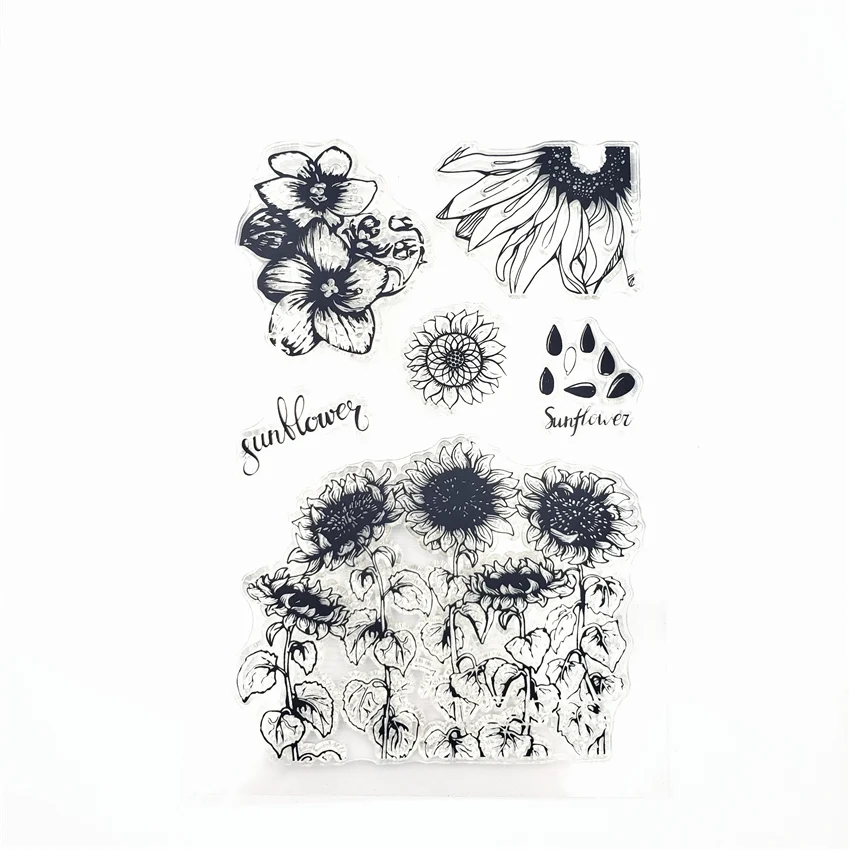 

JCarter Rubber Clear Stamps for Scrapbooking Sunflower Field 2019 Silicone Seals Craft Stencil Album Card Make Decoration Sheet
