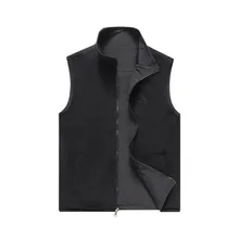 Флисовый жилет Мужская осенняя и зимняя куртка Двусторонняя одежда для молодых и средних лет флисовый теплый повседневный жилет для мужчин Waistcoa