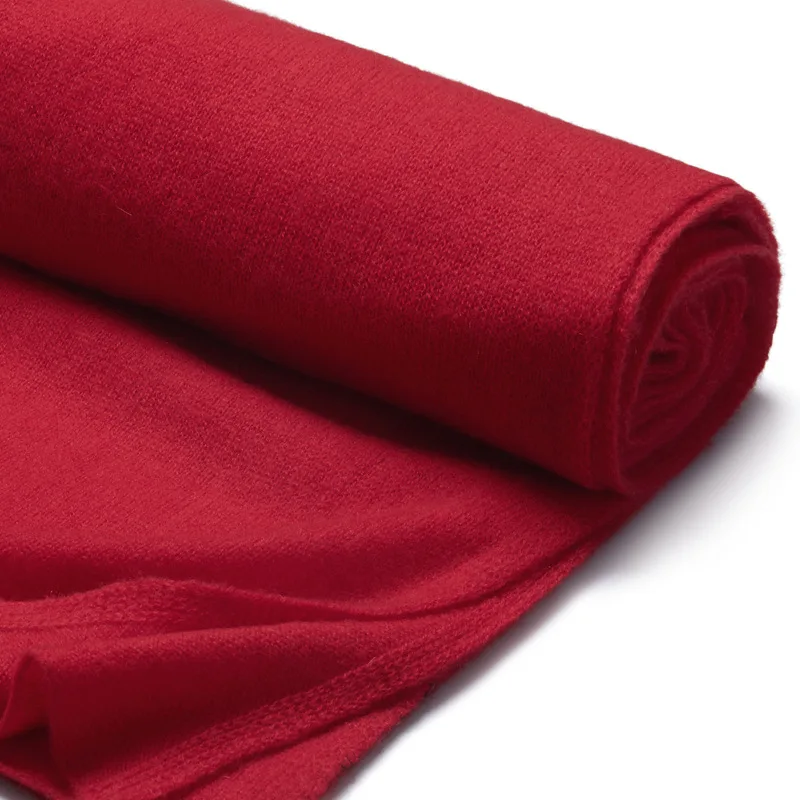 Чистый кашемир, для путешествий, вязанный зимний женский шарф, сплошной цвет, Европейская мода, кашемировые шали, роскошные шарфы 200*55 см - Цвет: Red