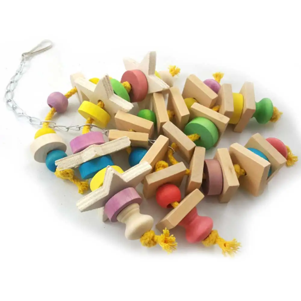 Большой попугай жевательная игрушка птица блоки узлы разрывающая клетка для