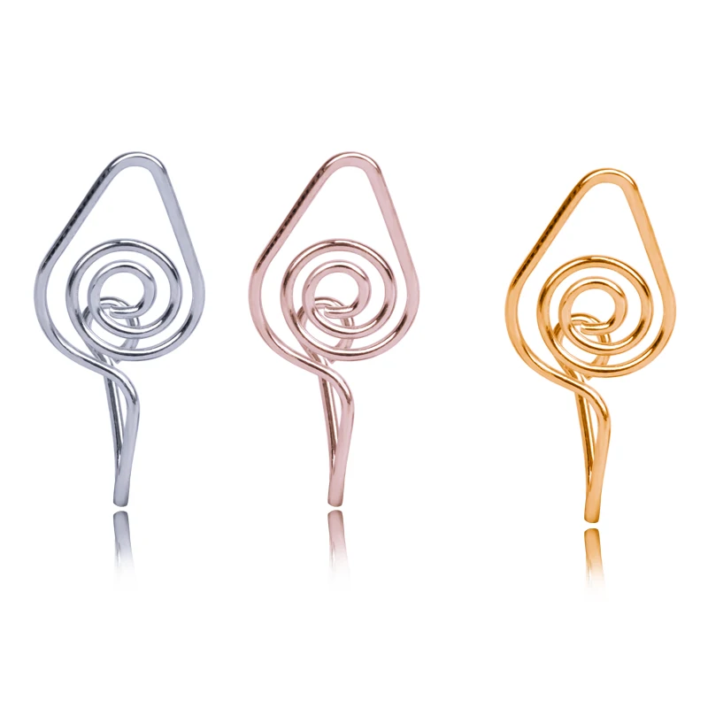 Fake Nose Piercing Ring Nose Cuff And Stud Jewelry Cooper Curve Shape Nose Clip Non Piercing Nose Ring Clip Ear Clip