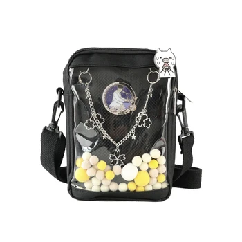 

2020 New Mini Crossbody Bags for Women Cute PVC transparent Small clear Ita Bag Black White women's Shoulder Purse for Phone
