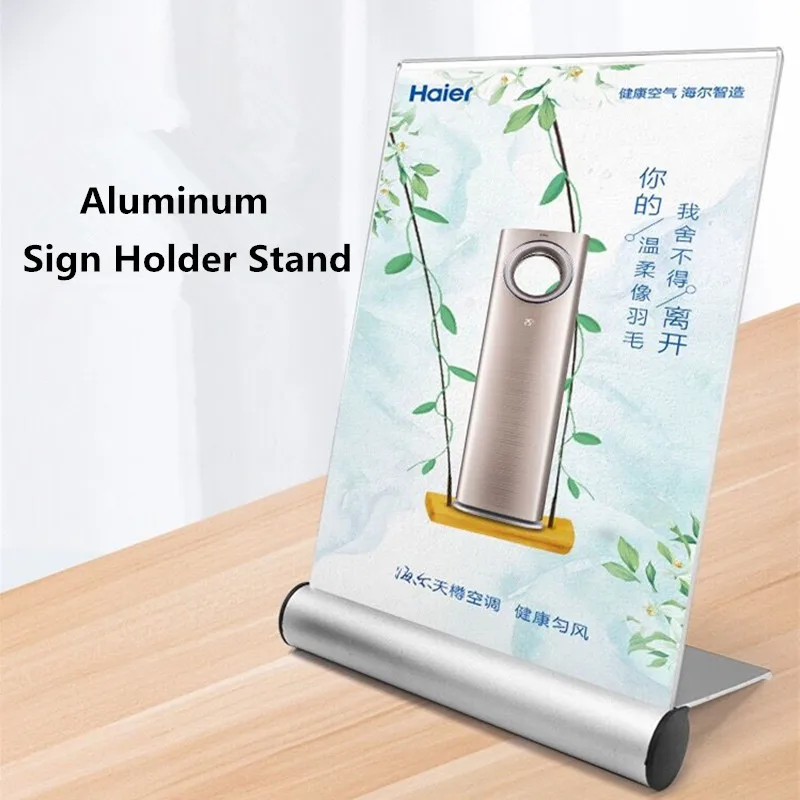 

A5 Aluminum L Acrylic Table Sign Holder Products Price Sign Holder Stand Advertising Display Frame