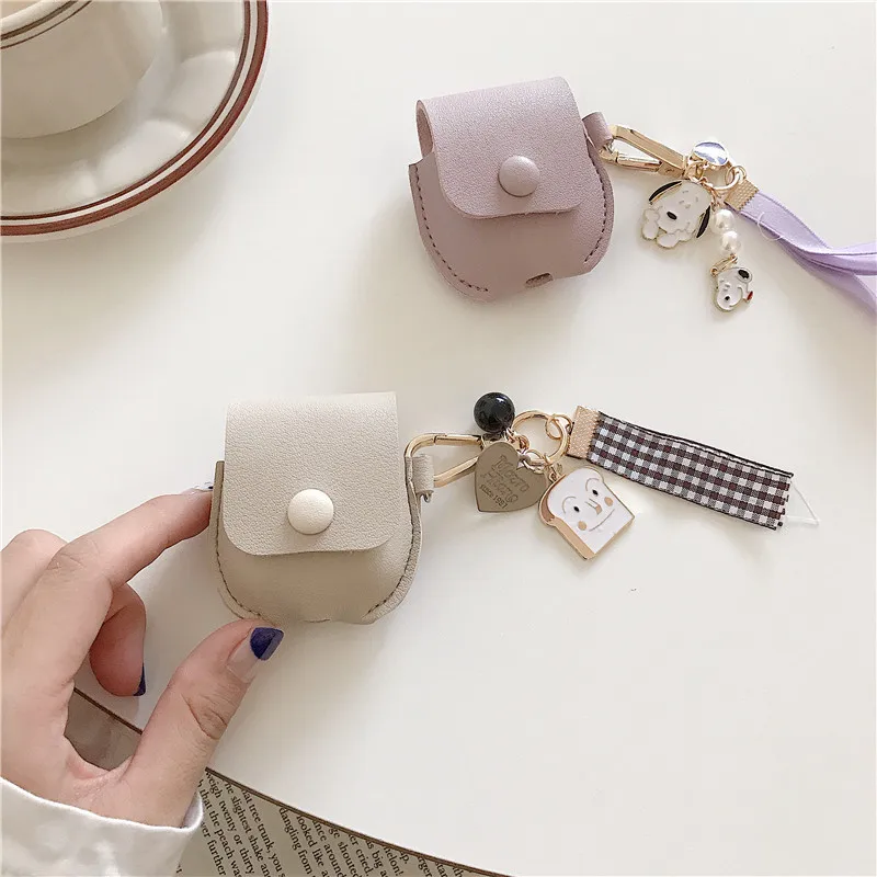 

For AirPod 2 Case White Purple Cartoon Wireless Bluetooth Earphone Leather Cases For Apple Airpods Case Cover Funda