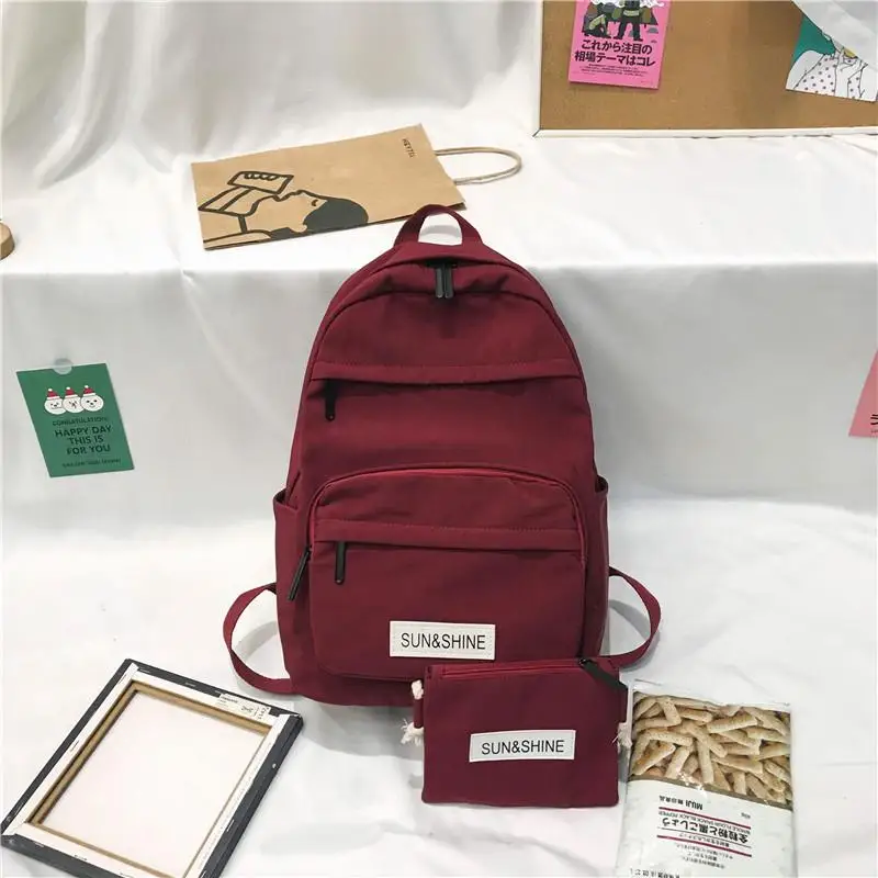 Red Модный женский рюкзак, нейлоновый рюкзак, Mochilas, женский рюкзак, школьная сумка для девочек-подростков, водонепроницаемый рюкзак, рюкзак - Цвет: Red