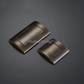 

Retro 2PCS Antique Solid Brass Embed Furniture Handles Tatami Cupboard Wardrobe Hidden Handles Kitchen Cabinet Pulls Pens Knobs