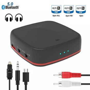 

Wireless Bluetooth 5.0 Transmitter Stereo Audio Receiver Aptx HD Receptor Digital Optical Toslink/SPDIF/AUX Adapter With Cable