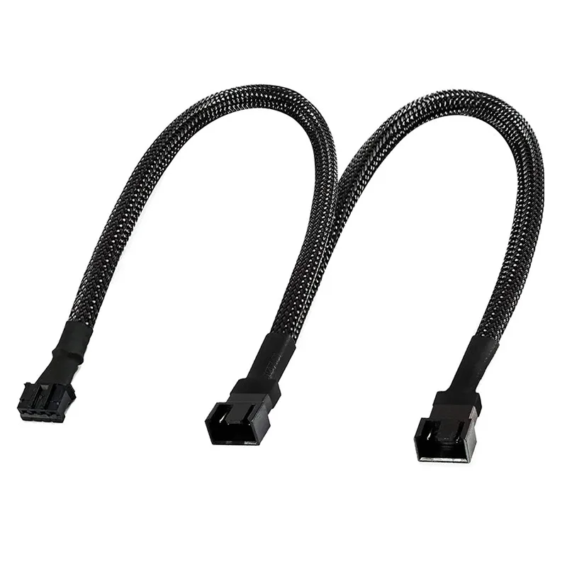 Angitu-mini 4-pin Placas Gráficas Fan Cabo Ph2.0 Pwm Gpu Dual Fan Splitter Adaptador de Mangas Pretas 30cm